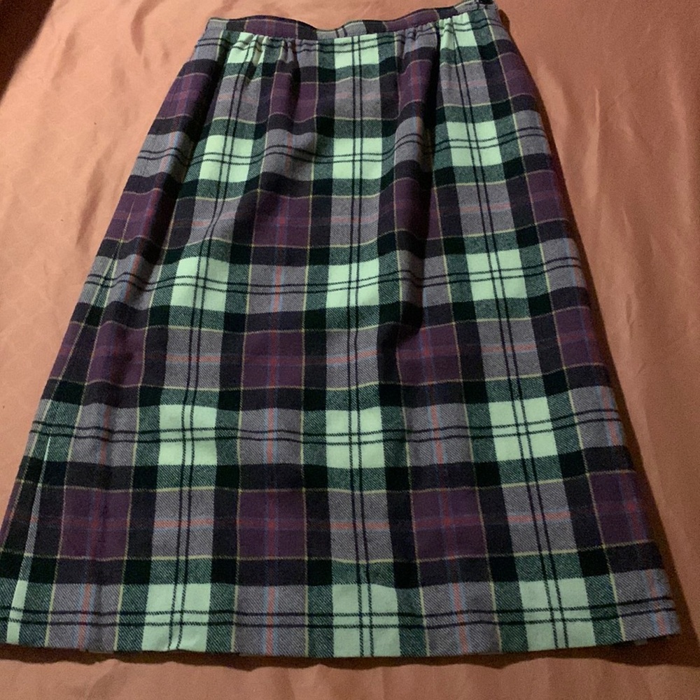Vtg Pendleton Sz 6 Purple Skirt Authentic Dress Culloden Tartan Plaid Wool USA